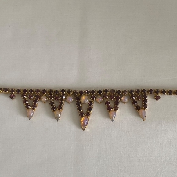 RARE Juliana Delizza & Elster Rhinestone Opal Cabochons Necklace - Picture 4 of 7